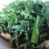 Penne with kale pesto, tenderstemand rocket at Abbey Tavern in Howth
