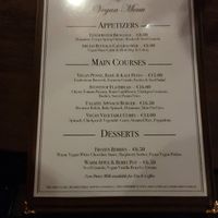 The vegan menu! at Abbey Tavern in Howth