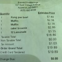 Well priced goods at Brewed Awakenings in Appleton