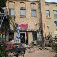 Back patio area at Brewed Awakenings in Appleton
