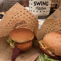 Vegan chicken burger  at Swing Kitchen - Laupenstraße in Bern
