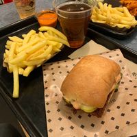 vegan burger and fries at Swing Kitchen - Laupenstraße in Bern