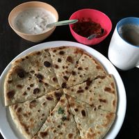 radish paratha  at Woods in Manali