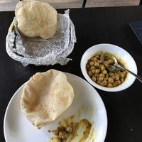 channa massala and puri at Woods in Manali