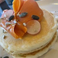 Pancake vegano salmone e philadelphia  at Tauer in Turin
