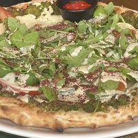 Falafel “pizza"  at Izz Cafe in Cork