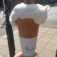 Vanilla ice cream with sugar cone at Minchella & Co - Ocean Rd in South Shields