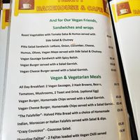 Main menu at Trinity Bakehouse in Wakefield