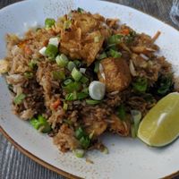 Tofu rice dish at Laos in Town in Washington