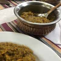 baingun bhurta (baked eggplant) at Taj Mahal in Ljubljana