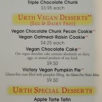 Vegan desserts (may 2024) at Urth Caffe in Santa Monica