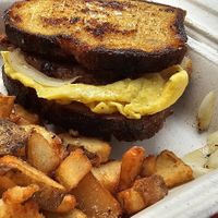 Vegan breakfast sandwich at Rowley Inn in Cleveland