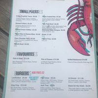 Menu as of June '19.  Vegan options have green 'V.' at Tempest Inn in Brighton