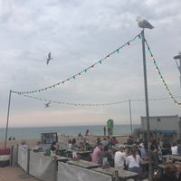 Outdoor area by the sea is the perfect place to sit in summer. at Tempest Inn in Brighton