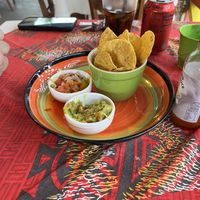 Corn chips with salsa and guacamole   at La Casita in Rarotonga