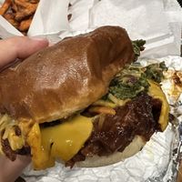 Jackfruit pretzel burger  at Grandeur in Oakland