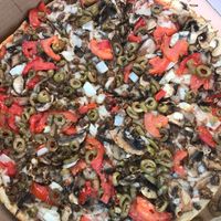 Vegan delight pizza at Rollin' Pizza in St Catharines