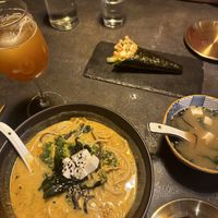 Spicy ramen, handroll and miso soupp  at Kusa Japanese Vegan- Bukit Bintang in Kuala Lumpur