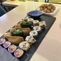 20 piece platter + popcorn mushroom   at Kusa Japanese Vegan- Bukit Bintang in Kuala Lumpur