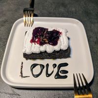 Blueberry chocolate dessert - sweet little touch they added at Kusa Japanese Vegan- Bukit Bintang in Kuala Lumpur