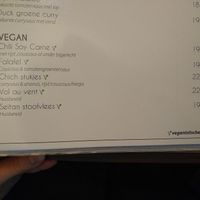 5 vegan main courses, they also serve smaller vegan bites and desserts. at Brasserie de Kolonie  in Antwerpen