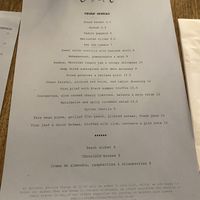 Menu on Mondays   at Morito in East London