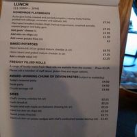 Feb 2022 menu at The Donkey Sanctuary in Sidmouth