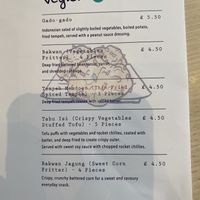 A photo of their vegan options 🌱  at Ngopi in Birmingham