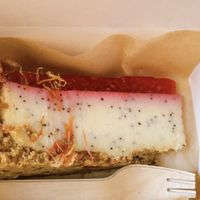 coconut cheesecake with jelly at Drukarnia in Gdansk