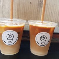 Iced latte with oat milk (take away) at Drukarnia in Gdansk