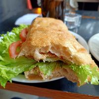 Vegan sandwich with tofuspread at Drukarnia in Gdansk