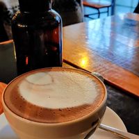 Vegan cocoa with oat m!lk at Drukarnia in Gdansk