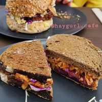 BBQ Jackfruit Toastie D’Lux and Brunch Burger at Hay Gurl in Indooroopilly