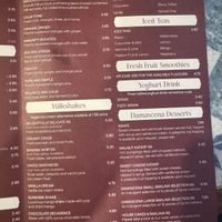 Drinks menu 2, Jan 2024  at Damascena Coffee House - Temple Row in Birmingham