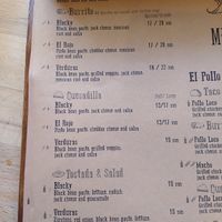 Vegetarian menu at Taqueria Mexicana in Brasov