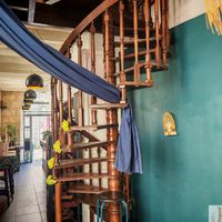 Seats upstairs for groups at Monkey Mood in Bordeaux