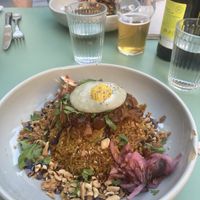 Nasi goreng - look at that vegan egg!   at Monkey Mood in Bordeaux