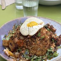 nasi gorang with vegan egg😄 at Monkey Mood in Bordeaux
