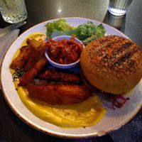 Jackfruit burger with homemade kimchi at Monkey Mood in Bordeaux