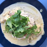 Risotto with mushroom, aragula and a peppery sauce at Monkey Mood in Bordeaux