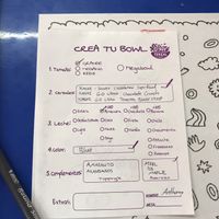 Order form at Crispy Cereal Bar in Mexico City