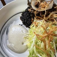 Lentils and onions  at Public Records in Brooklyn