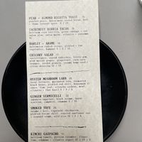 Menu  at Public Records in Brooklyn
