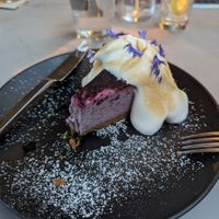 Tahini cheesecake, ten out of ten! at Public Records in Brooklyn