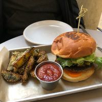 Koji burger at Public Records in Brooklyn