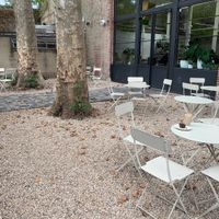 Huge garden seating  at Public Records in Brooklyn