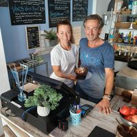 The lovely owners Manuela and Gerhard at Vamos in Mallorca