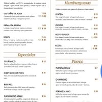 Menu june 2019 at Roots Veggie & Healthy Food in Barranquilla