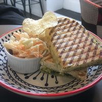 Vegan Mozzarella, Spinach, Semi-dried tomatoes and Pesto  at Vegan Deva in Chester