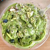 Matcha chia bowl mixed up at Palm Acai Cafe in Berkeley